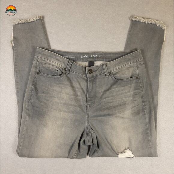 Lane Bryant Skinny Jeans Gray Mid Rise Super Stretch Pockets Denim Women's 14 - Picture 4 of 12